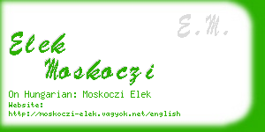 elek moskoczi business card